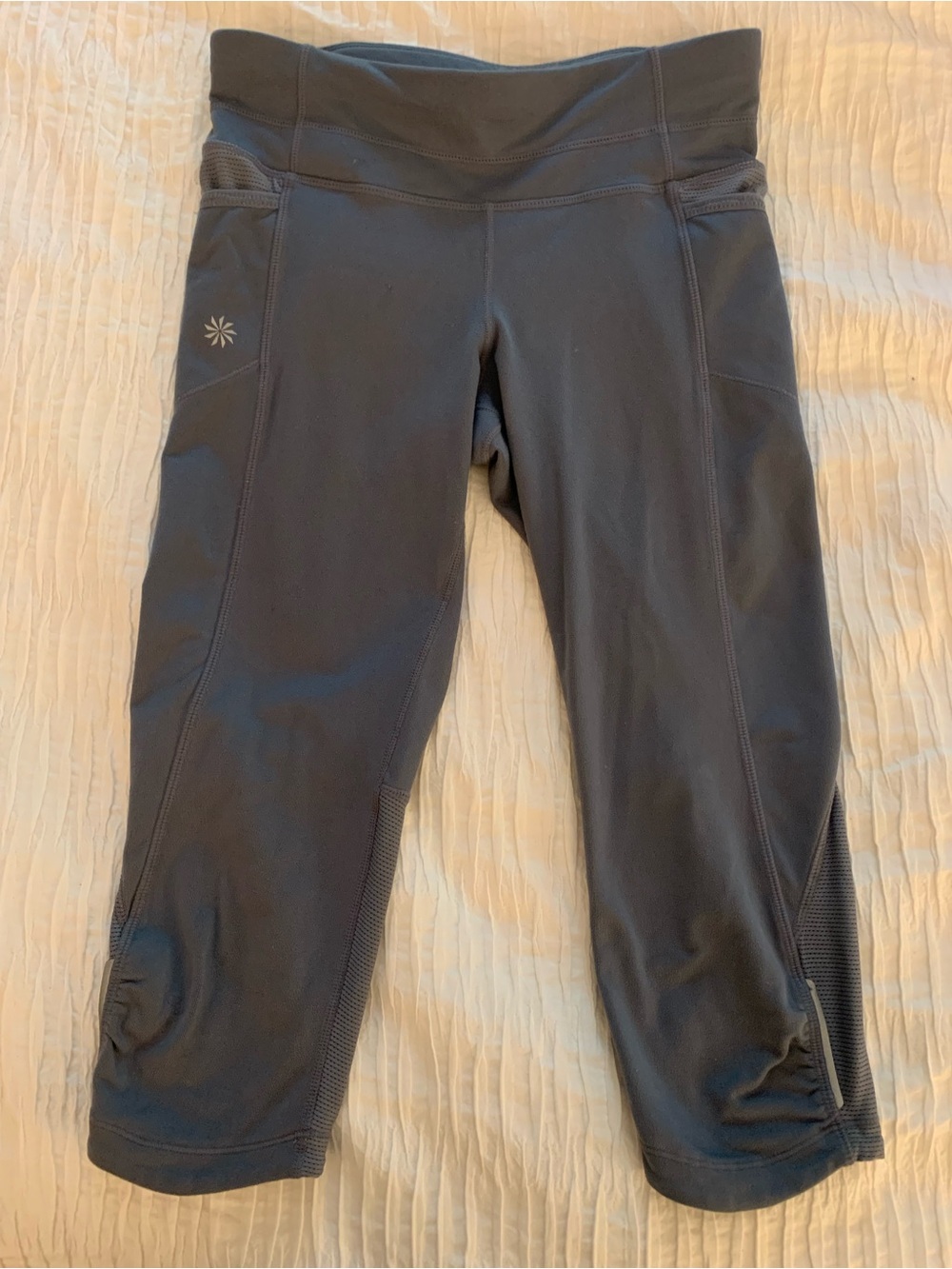 Athleta Dark Gray Capri Leggings with Side Pocket